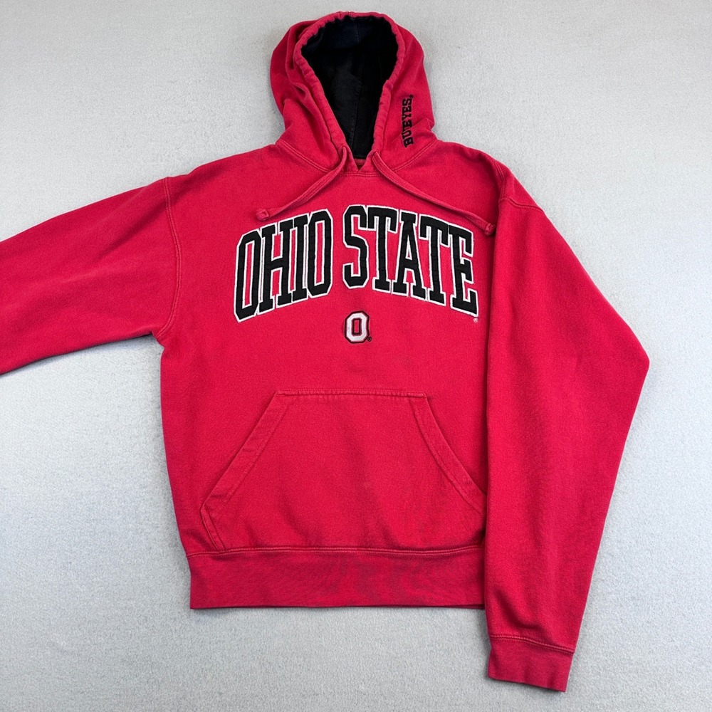 Ohio State Buckeyes Hoodie Mens Medium Red NCAA Football Embroidered Sweatshirt